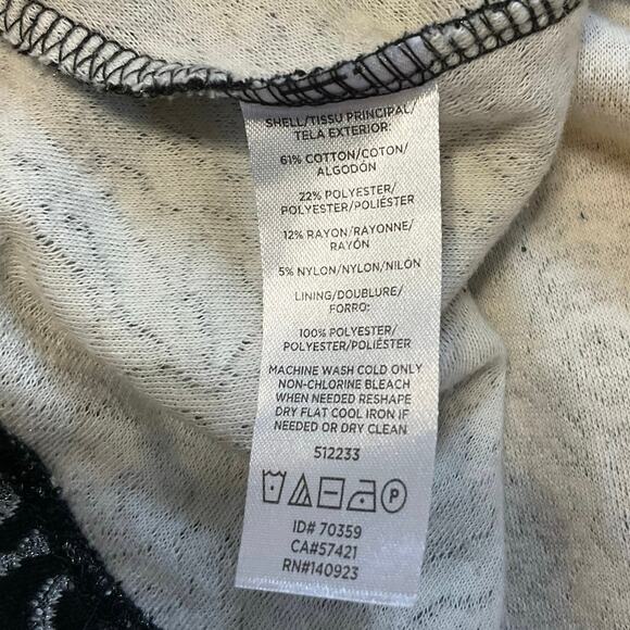 Loft Dark Floral Black and Silver Scoop Neck A Line Knee Length Dress Size 8 - Picture 5 of 7